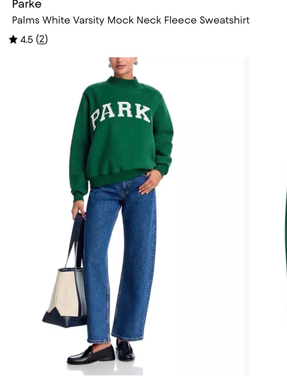 NWT Parke X Bloomingdale’s Mockneck - Size S/M Palm